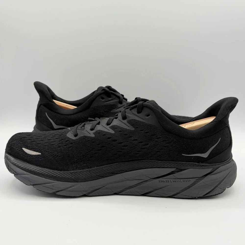 Hoka One One Clifton 8 Men's Size 13 Black Gray Running Shoes
